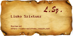 Lisko Szixtusz névjegykártya
